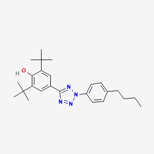 molecular formula C25H34N4O B14421477 2,6-Di-tert-butyl-4-[2-(4-butylphenyl)-1,2-dihydro-5H-tetrazol-5-ylidene]cyclohexa-2,5-dien-1-one CAS No. 87186-82-1
