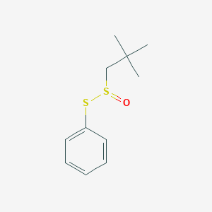 molecular formula C11H16OS2 B14421482 S-Phenyl 2,2-dimethyl-propane-thiosulfinate CAS No. 80318-99-6