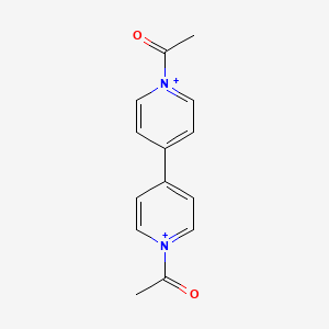 molecular formula C14H14N2O2+2 B14421524 4,4'-Bipyridinium, 1,1'-diacetyl- CAS No. 83993-47-9