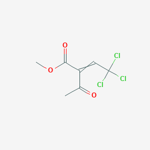 molecular formula C7H7Cl3O3 B14421685 Methyl 2-acetyl-4,4,4-trichlorobut-2-enoate CAS No. 80733-61-5