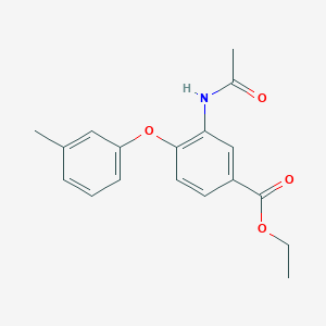 molecular formula C18H19NO4 B14421695 Ethyl 3-acetamido-4-(3-methylphenoxy)benzoate CAS No. 81401-41-4