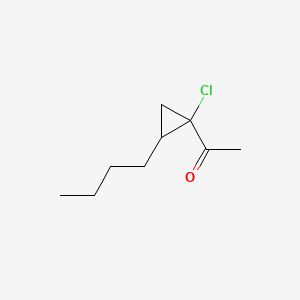 molecular formula C9H15ClO B14421715 1-(2-Butyl-1-chlorocyclopropyl)ethan-1-one CAS No. 84388-83-0