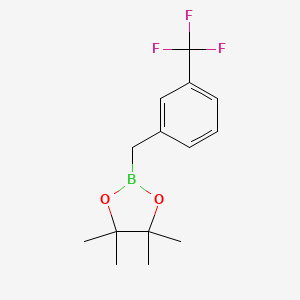 molecular formula C14H18BF3O2 B1442177 4,4,5,5-Tetramethyl-2-(3-(trifluoromethyl)benzyl)-1,3,2-dioxaborolane CAS No. 1190235-39-2