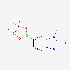 molecular formula C14H19BN2O3 B1442183 1-methyl-6-(tetramethyl-1,3,2-dioxaborolan-2-yl)-2,3-dihydro-1H-1,3-benzodiazol-2-one CAS No. 944805-83-8