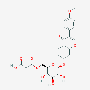 molecular formula C25H30O12 B1442191 3-Oxo-3-[[(2R,3S,4S,5R,6R)-3,4,5-trihydroxy-6-[[3-(4-methoxyphenyl)-4-oxo-4a,5,6,7,8,8a-hexahydrochromen-7-yl]oxy]oxan-2-yl]methoxy]propanoic acid CAS No. 34232-16-1