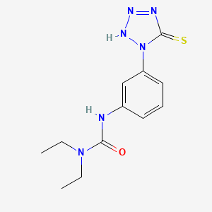 molecular formula C12H16N6OS B14421912 N,N-Diethyl-N'-[3-(5-sulfanylidene-2,5-dihydro-1H-tetrazol-1-yl)phenyl]urea CAS No. 86893-75-6