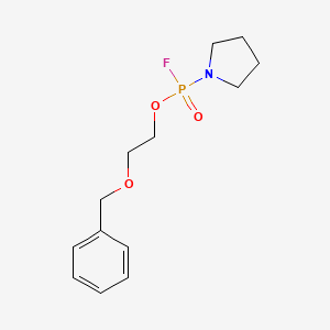 molecular formula C13H19FNO3P B14421954 Phosphonofluoridic acid, 1-pyrrolidinyl-, 2-(phenylmethoxy)ethyl ester CAS No. 85473-41-2
