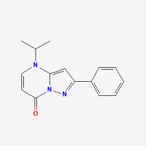 molecular formula C15H15N3O B14422097 2-Phenyl-4-(propan-2-yl)pyrazolo[1,5-a]pyrimidin-7(4H)-one CAS No. 86969-16-6