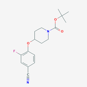 molecular formula C17H21FN2O3 B1442216 Tert-butyl 4-(4-cyano-2-fluorophenoxy)piperidine-1-carboxylate CAS No. 696588-84-8