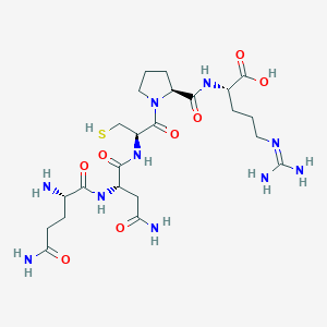 molecular formula C23H40N10O8S B14422171 L-Glutaminyl-L-asparaginyl-L-cysteinyl-L-prolyl-N~5~-(diaminomethylidene)-L-ornithine CAS No. 84953-78-6
