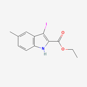 molecular formula C12H12INO2 B1442225 Ethyl 3-iodo-5-methyl-1H-indole-2-carboxylate CAS No. 1126422-50-1