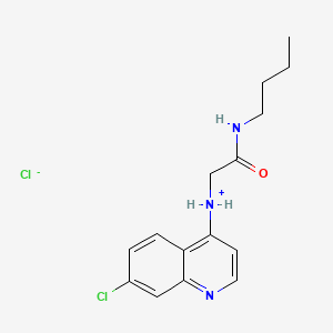 molecular formula C15H19Cl2N3O B14422271 N-Butyl-2-(7-chloro-4-quinolylamino)acetamide monohydrochloride CAS No. 80008-10-2