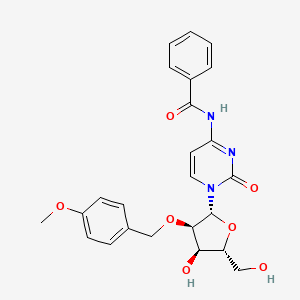 molecular formula C24H25N3O7 B14422406 N-Benzoyl-2'-O-[(4-methoxyphenyl)methyl]cytidine CAS No. 80015-59-4