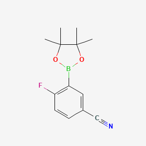 molecular formula C13H15BFNO2 B1442246 4-Fluoro-3-(4,4,5,5-tetramethyl-1,3,2-dioxaborolan-2-YL)benzonitrile CAS No. 863868-29-5