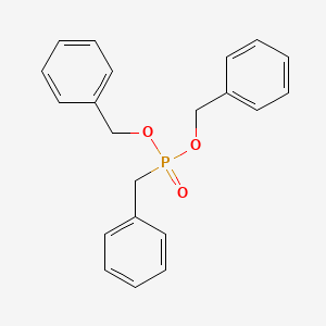 molecular formula C21H21O3P B14422495 Phosphonic acid, (phenylmethyl)-, bis(phenylmethyl) ester CAS No. 82180-48-1