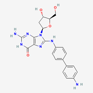 molecular formula C22H23N7O4 B14422514 N-(Deoxyguanosin-8-yl)benzidine CAS No. 82682-91-5