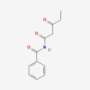 molecular formula C12H13NO3 B14422576 N-(3-Oxopentanoyl)benzamide CAS No. 84794-20-7
