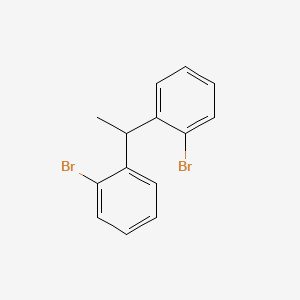 molecular formula C14H12Br2 B14422577 Benzene, 1,1'-ethylidenebis[bromo- CAS No. 85920-42-9