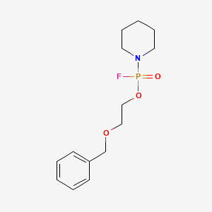 molecular formula C14H21FNO3P B14422736 Phosphonofluoridic acid, 1-piperidinyl-, 2-(phenylmethoxy)ethyl ester CAS No. 85473-42-3