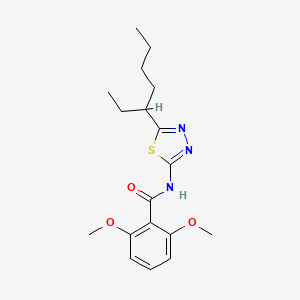 molecular formula C18H25N3O3S B14422794 N-(5-(Heptan-3-yl)-1,3,4-thiadiazol-2-yl)-2,6-dimethoxybenzamide CAS No. 82559-17-9