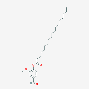 molecular formula C26H42O4 B14422811 Octadecanoic acid, 4-formyl-2-methoxyphenyl ester CAS No. 79795-85-0
