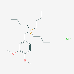 molecular formula C21H38ClO2P B14422821 Tributyl[(3,4-dimethoxyphenyl)methyl]phosphanium chloride CAS No. 85517-71-1