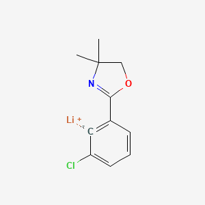 molecular formula C11H11ClLiNO B14422891 lithium;2-(3-chlorobenzene-2-id-1-yl)-4,4-dimethyl-5H-1,3-oxazole CAS No. 82946-64-3