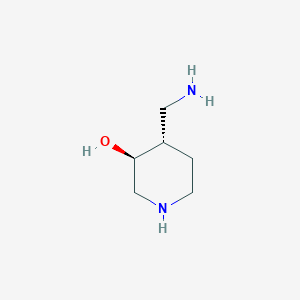 molecular formula C6H14N2O B1442293 trans-4-Aminomethyl-3-hydroxypiperidine CAS No. 823226-03-5