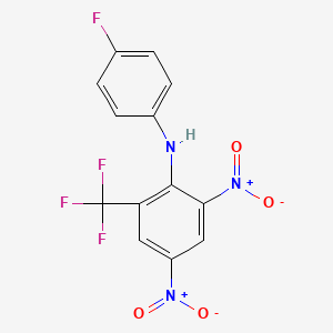 molecular formula C13H7F4N3O4 B14422959 N-(4-Fluorophenyl)-2,4-dinitro-6-(trifluoromethyl)aniline CAS No. 84542-19-8