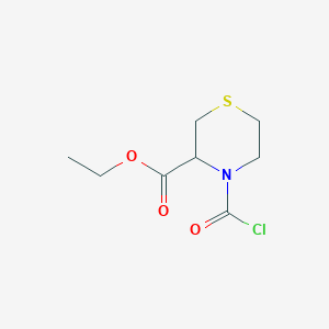 molecular formula C8H12ClNO3S B14422977 Ethyl 4-(chlorocarbonyl)thiomorpholine-3-carboxylate CAS No. 84381-67-9