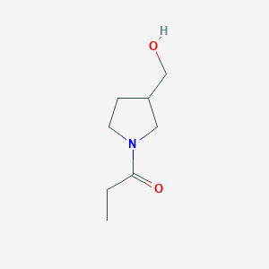 molecular formula C8H15NO2 B1442304 1-[3-(Hydroxymethyl)pyrrolidin-1-yl]propan-1-one CAS No. 1247626-90-9
