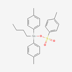 molecular formula C25H30O3SSn B14423046 Butyl[(4-methylbenzene-1-sulfonyl)oxy]bis(4-methylphenyl)stannane CAS No. 82594-01-2