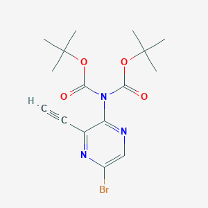 molecular formula C16H20BrN3O4 B1442308 tert-butyl N-(5-bromo-3-ethynylpyrazin-2-yl)-N-[(tert-butoxy)carbonyl]carbamate CAS No. 1232423-55-0