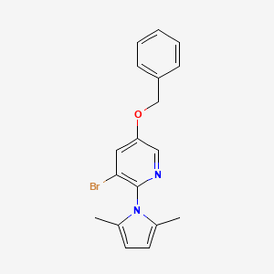 molecular formula C18H17BrN2O B1442319 5-(benzyloxy)-3-bromo-2-(2,5-dimethyl-1H-pyrrol-1-yl)pyridine CAS No. 1262133-29-8