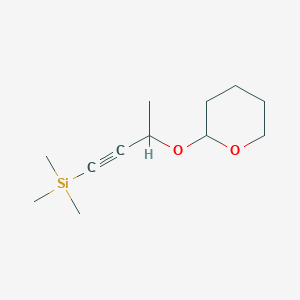 molecular formula C12H22O2Si B14423200 Trimethyl{3-[(oxan-2-yl)oxy]but-1-yn-1-yl}silane CAS No. 80814-86-4