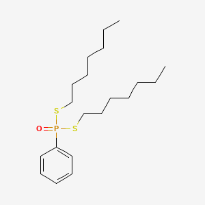 molecular formula C20H35OPS2 B14423207 S,S-Diheptyl phenylphosphonodithioate CAS No. 85480-02-0