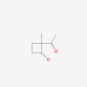 molecular formula C7H10O2 B14423215 2-Acetyl-2-methylcyclobutan-1-one CAS No. 80706-70-3