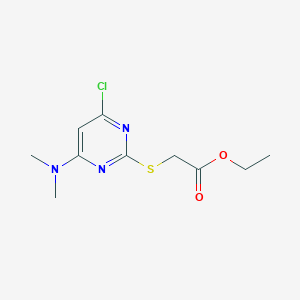 molecular formula C10H14ClN3O2S B14423279 Ethyl {[4-chloro-6-(dimethylamino)pyrimidin-2-yl]sulfanyl}acetate CAS No. 86627-42-1