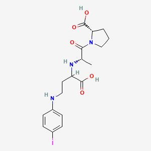 molecular formula C18H24IN3O5 B14423302 N-[1-Carboxy-3-(4-iodoanilino)propyl]-L-alanyl-L-proline CAS No. 86938-24-1