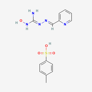 molecular formula C14H17N5O4S B14423309 N-Hydroxy-2-(2-pyridinylmethylene)hydrazinecarboximidamide tosylate CAS No. 85894-16-2