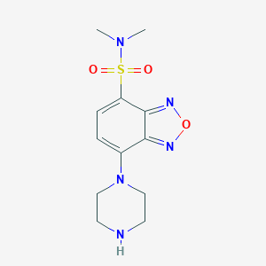 molecular formula C12H17N5O3S B144234 4-(N,N-Dimethylsulfamoyl)-7-piperazino-benzofurazan CAS No. 139332-64-2