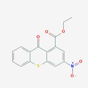 molecular formula C16H11NO5S B14423577 Ethyl 3-nitro-9-oxo-9H-thioxanthene-1-carboxylate CAS No. 81116-45-2