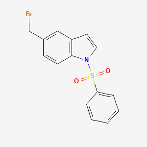 molecular formula C15H12BrNO2S B1442363 5-(溴甲基)-1-(苯磺酰基)-1H-吲哚 CAS No. 1184953-71-6