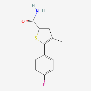 molecular formula C12H10FNOS B1442368 5-(4-氟苯基)-4-甲硫代苯并噻吩-2-甲酰胺 CAS No. 1311587-17-3