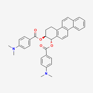 molecular formula C36H34N2O4 B14423763 Benzoic acid, 4-(dimethylamino)-, 1,2,3,4-tetrahydro-1,2-chrysenediyl ester, (1S-trans)- CAS No. 80399-24-2