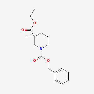 molecular formula C17H23NO4 B1442382 1-Benzyl 3-ethyl 3-methylpiperidine-1,3-dicarboxylate CAS No. 664364-60-7