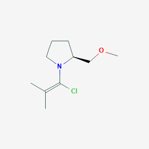 molecular formula C10H18ClNO B14423909 Pyrrolidine, 1-(1-chloro-2-methyl-1-propenyl)-2-(methoxymethyl)-, (2S)- CAS No. 81391-04-0
