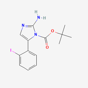 molecular formula C14H16IN3O2 B1442393 2-氨基-5-(2-碘苯基)-咪唑-1-羧酸叔丁酯 CAS No. 1037183-80-4
