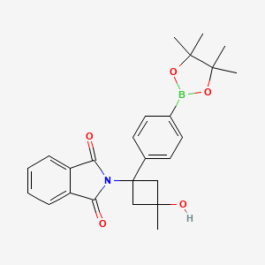 2-((1R,3R)-3-hydroxy-3-methyl-1-(4-(4,4,5,5-tetramethyl-1,3,2-dioxaborolan-2-yl)phenyl)cyclobutyl)isoindoline-1,3-dione