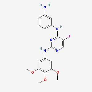 molecular formula C19H20FN5O3 B1442413 N4-(3-氨基苯基)-5-氟-N2-(3,4,5-三甲氧基苯基)嘧啶-2,4-二胺 CAS No. 1166389-11-2